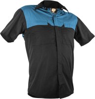 Caution Black/Blue Polycotton Short Sleeve Shirt