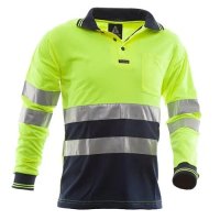 Polo Shirt , Ls, Yellow/Navy, D/N, Au