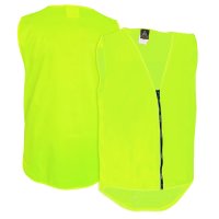 Hi-Vis Vest, Zip, Day Only, Yellow, No Pockets