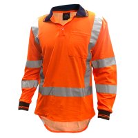 Polo Shirt, Ls, Orange, TTMC, Dri-Tec