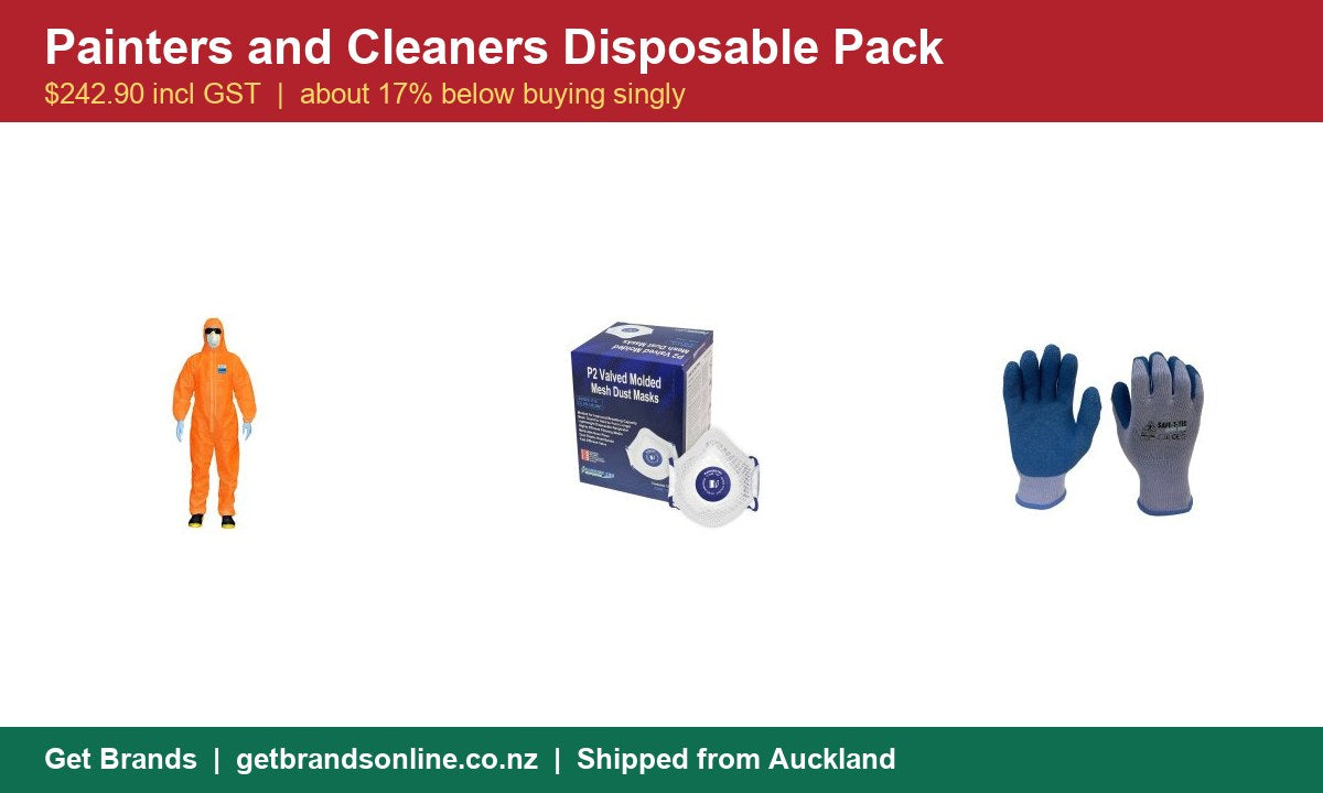 Painters and Cleaners Disposable Pack contents