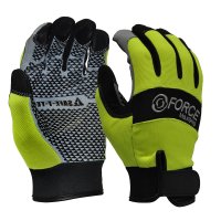Mechanics Gloves Silicone Grip, Fluoro