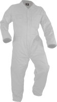 Caution White L/S Polycotton Zip Overall
