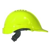 Mid Peak Hard Hat, Vented, Pushlock Adjustment-Fluoro Yellow