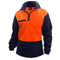 Hi Vis Polar Fleece, 360Gsm Orange/Navy