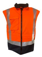 PU Coated Vest, Fleece Org/Blue