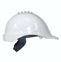 Mid Peak Hard Hat, Vented, Pushlock Adjustment-White