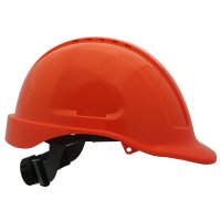 Mid Peak Hard Hat, Vented, Ratchet Adjustment Fluoro Orange