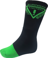 Black/Green Work Socks - 5 Pack-Size 8-10