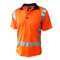 Hi Vis-Polo Shirt, Ss, X Back Tape, TTMC, Orange