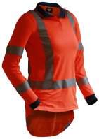 Caution Orange L/S TTMC-W Women'S Microfibre Polo
