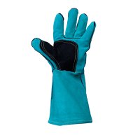 Welding Gloves, Left Hand, Aqua/Black