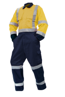 Overall Ls, 300Gsm Cotton, Non-Compliant Yellow/Navy Dn