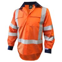 H-Back- Rip Stop 155Gsm Cotton Ls Shirt, TTMC-W, O/Navy
