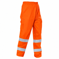 Hi Vis-Trousers PU Coated Orange - Sewn-On Tape
