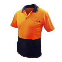Hi-Vis Safety Polo Shirt, Non Reflective, Orange