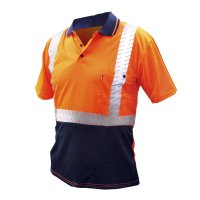 Hi-Vis Safety Polo Shirt, Reflective, Orange