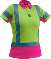 Caution Women'S Yellow/Pink D/N Microvent Polo