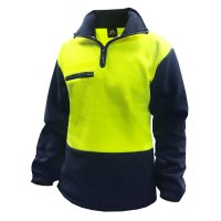 Hi Vis Polar Fleece, 360Gsm, Yellow/Navy
