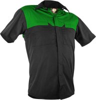 Caution Black/Green Polycotton Short Sleeve Shirt