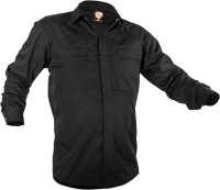 Caution Black/Black Polycotton Long Sleeve Shirt