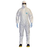 Disp Coveralls, Barrier Tec 1500 55Gsm, White