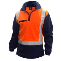 Hi Vis Polar Fleece, 360Gsm, D/N, Orange/ Blue
