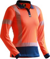 Caution Orange/Navy D/N L/S Segmented Tape Women'S Micro Fibre