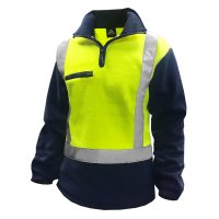 Hi Vis Polar Fleece, 360Gsm, D/N, Yellow/ Blue