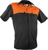 Caution Black/Orange Polycotton Short Sleeve Shirt