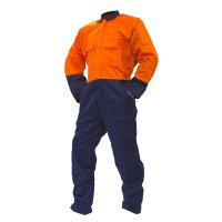 Overall Ls, 240Gsm Poly/Cotton, Orange/Navy Do, Si