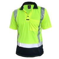 Hi Vis-Polo Shirt, Ss,Tape, Yellow/Blue